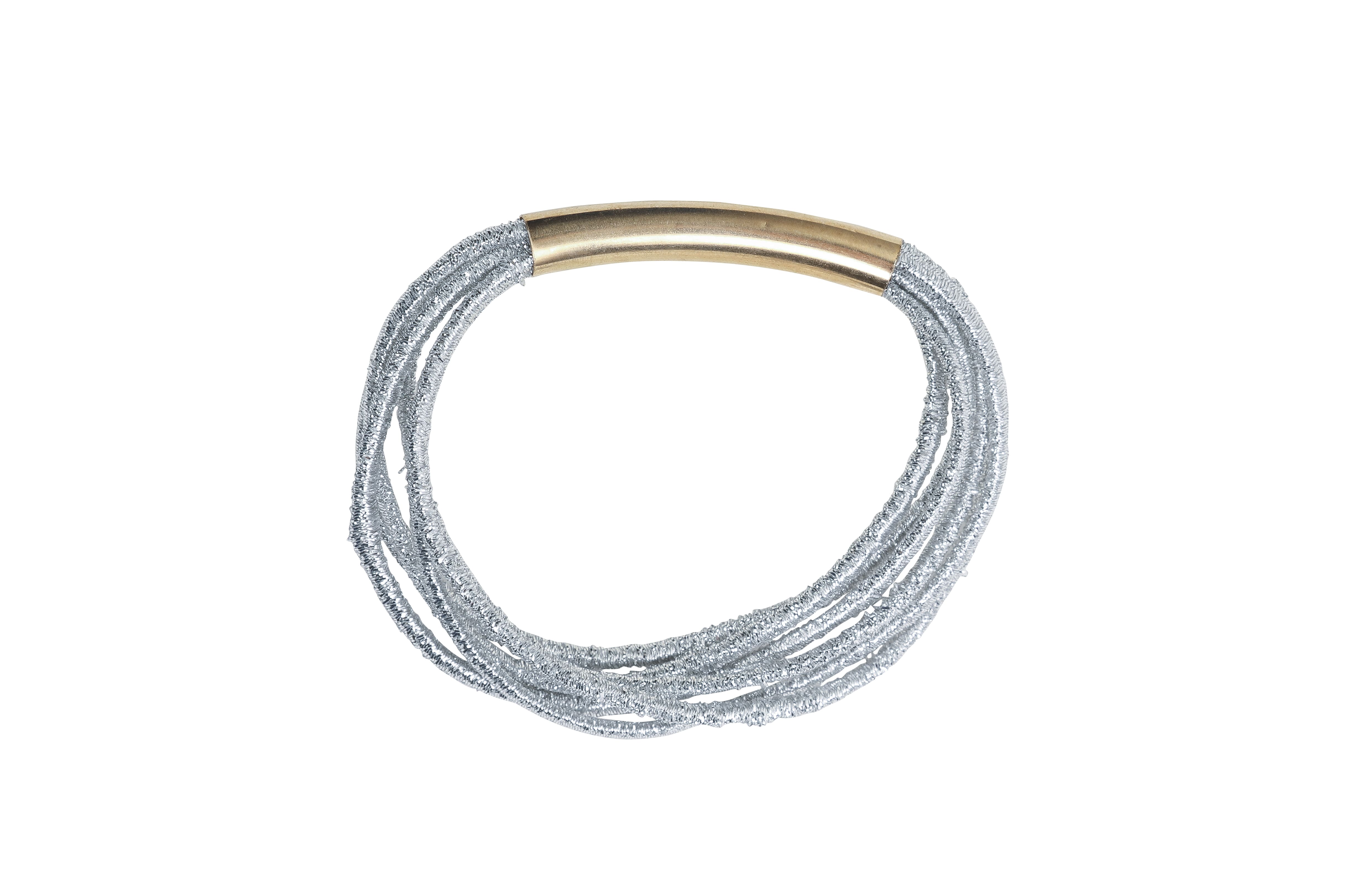 Elastique bracelet 2 en 1 gris clair