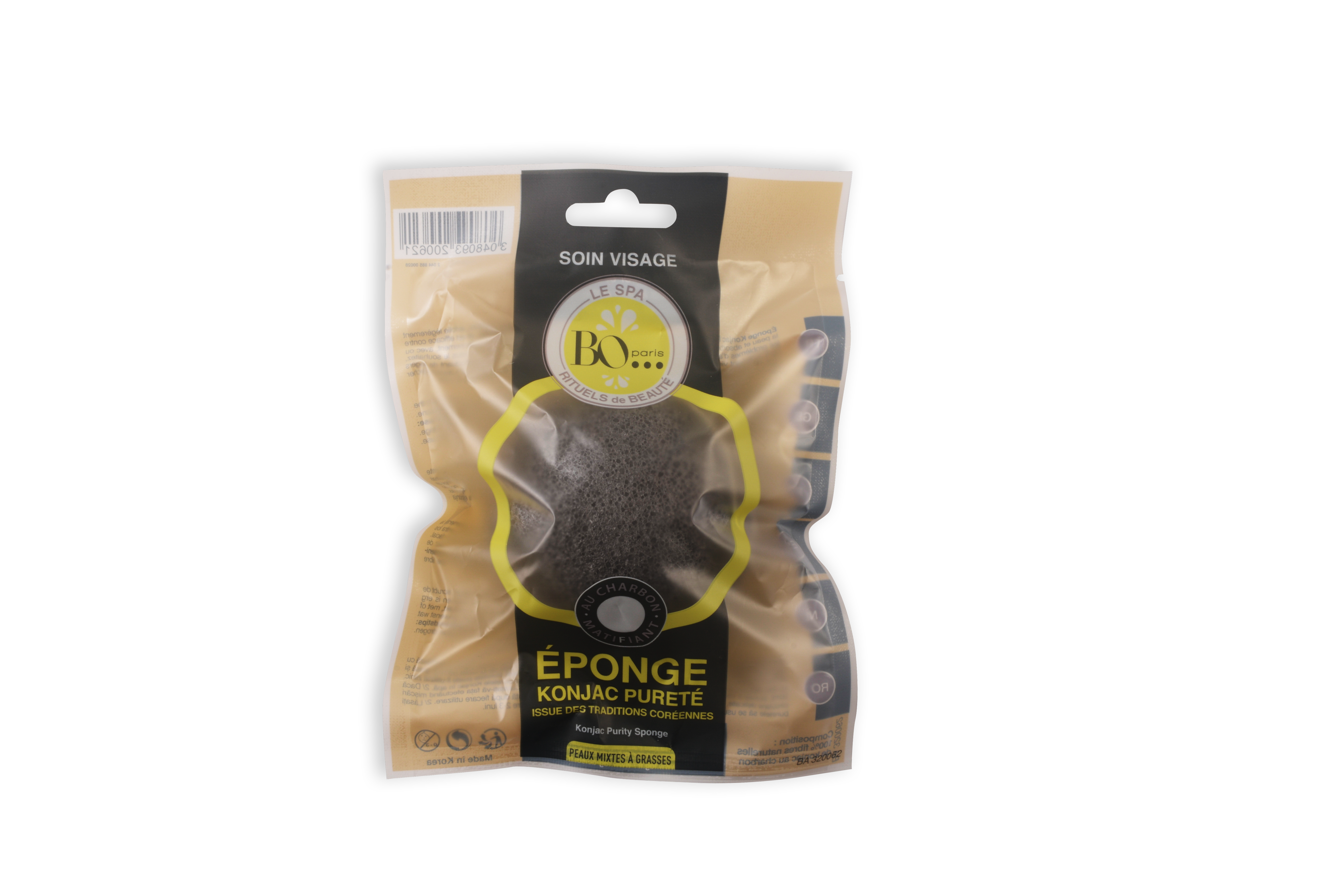 Eponge konjac charbon